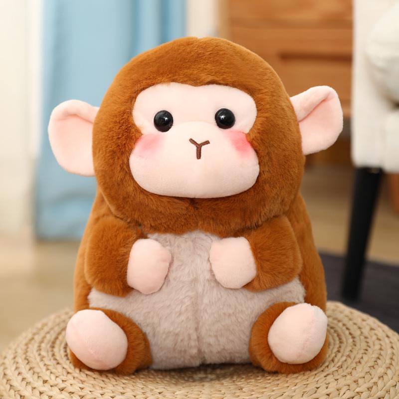 Kawaii Big Ball Animals Stuffed Bunny Pink Pig Monkey Elephant Penguin Hug Cuddly Plushie Toys Ferry Plush Soft Doll for Girl