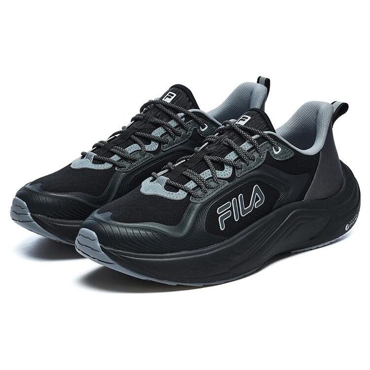 Fila Wolf Comfortable Fashion Fabric Synthetic Leather Low Top Running Shoes Men Sneaker Jet-Black A12M231211FSL
