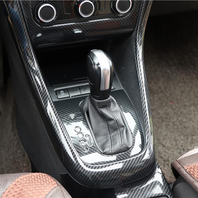 AEA7-Carbon Fiber Central Console Gear Shift U-Type Cover Trim Frame For Golf 6 MK6 2008-2012 Accessories
