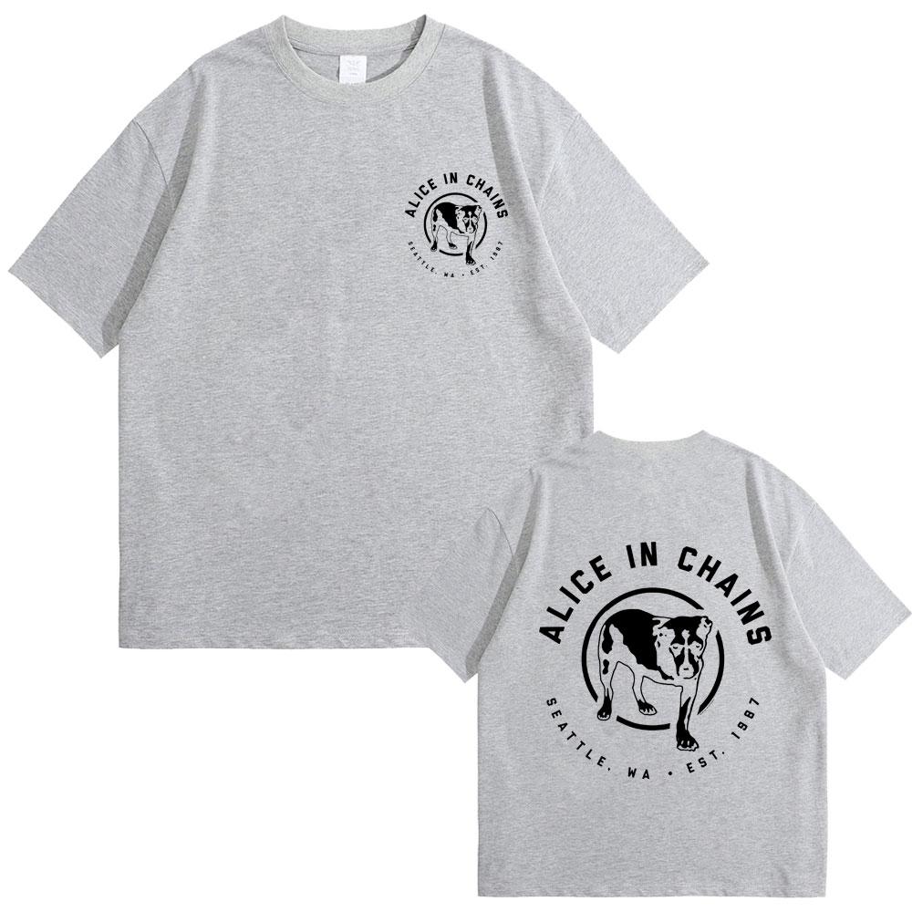 Rock Band Alice in Chains Album Graphic Tshirts Men Women Vintage Gothic Punk T Shirts Mens Casual Oversized Cotton Tee Shirt