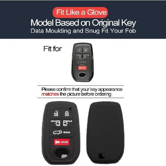2 шт. Совместимый с Toyota Sienna Умный чехол-футляр для брелока с 6 кнопками, Защитный брелок, Держатель для брелока дистанционного управления с бесключевым доступом