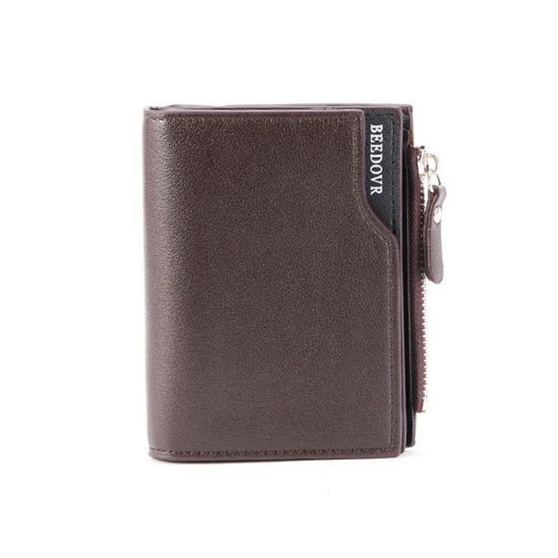 Men Fashion Short Wallets Artificial Leather Card Holder Vintage Design Casual Purse Wallet