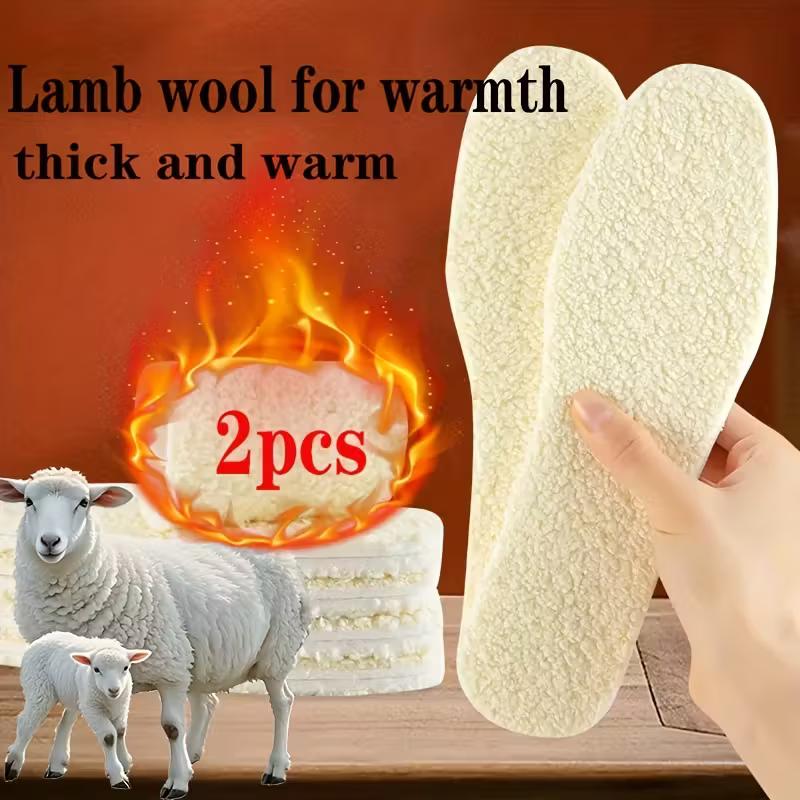 Зимние согревающие и антитепловые стельки - Утолщенный вельвет из овечьей шерсти и флисовая подкладка, дышащие и устойчивые к запаху, унисекс для мужчин и женщин, зимние стельки