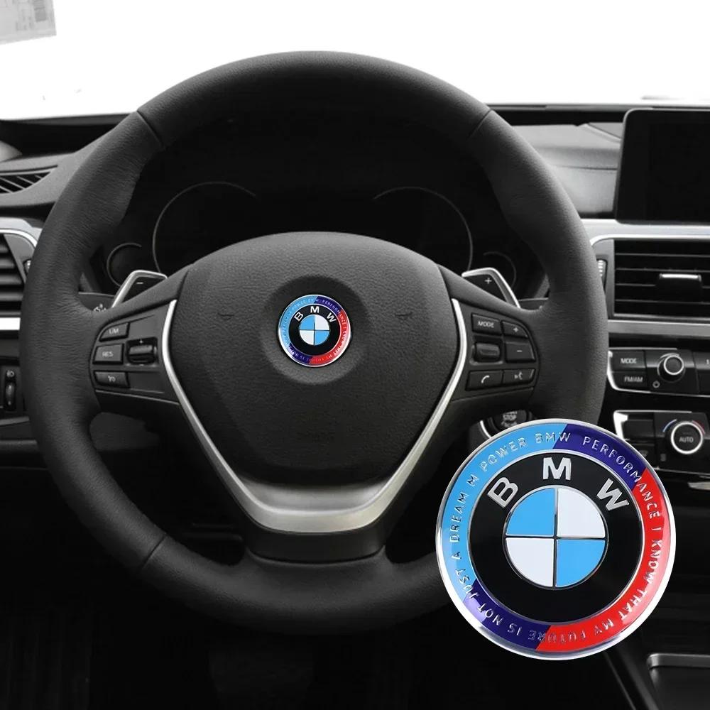 GTJK9 Car Emblem Steering Wheel Decoration Badge Sticker Logo Accessories For BMW M Logo G80 E84 F48 G01 G11 X1 X2 X3 X4 X5 X6 G07 G86