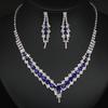 Fashion Rhinestone Necklace Earrings Jewelry Set Women'S Clavicle Chain Banquet Accessories