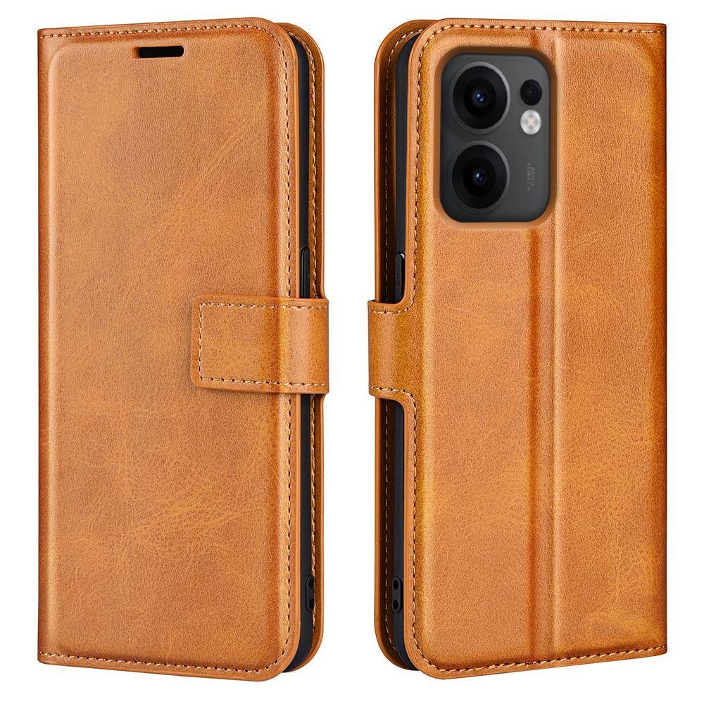 For Oppo Reno13 F 5G Stand Case Anti-Scratch Calf Texture Leather Phone Cover