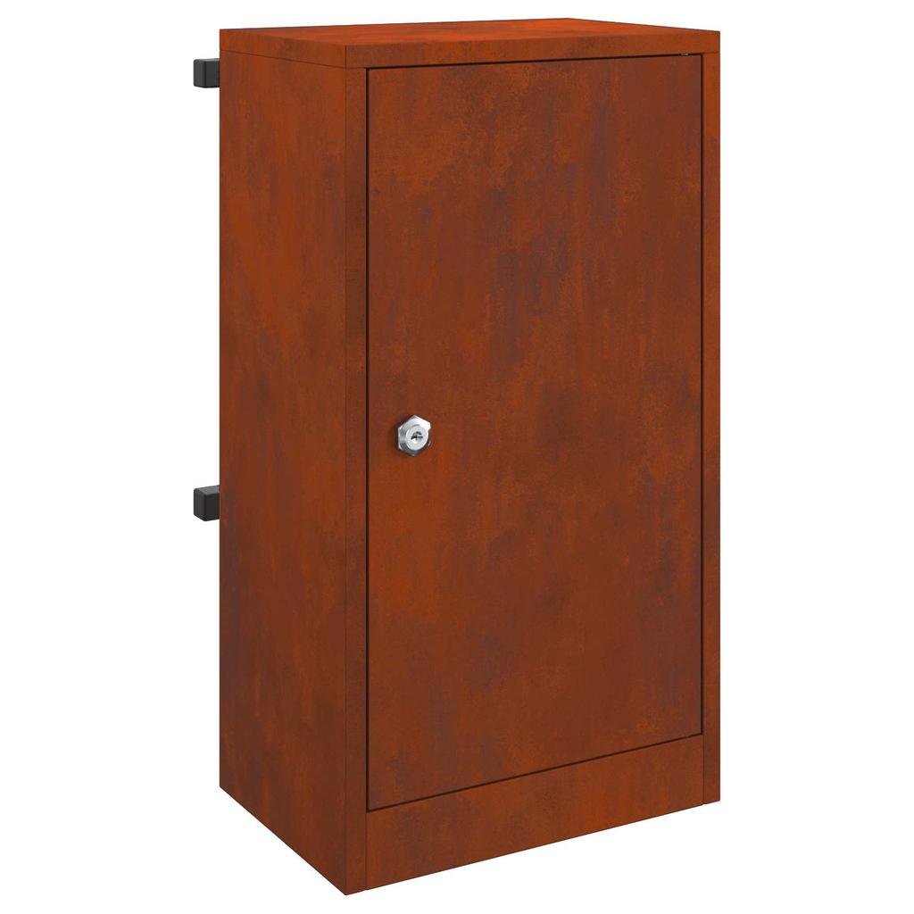 Rustic Mailbox with Storage 30 x 20 x 55 cm Weatherproof Steel