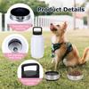 Dog Water Bottle 3 in 1 Stainless Steel Travel Portable 2 Detachable Bowls Black