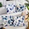 Blue Grey Leaf Pattern Home Decor Pillowcase Living Room Sofa Polyester Cushion Cover with Zipper