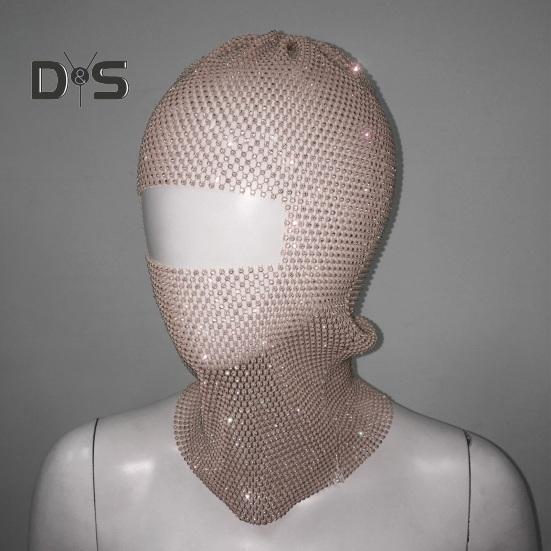 Головной убор с отделкой стразами, ажурный сетчатый дизайн, защита от солнца, открывающая глаза, для выступлений и фестивалей, повязка на голову