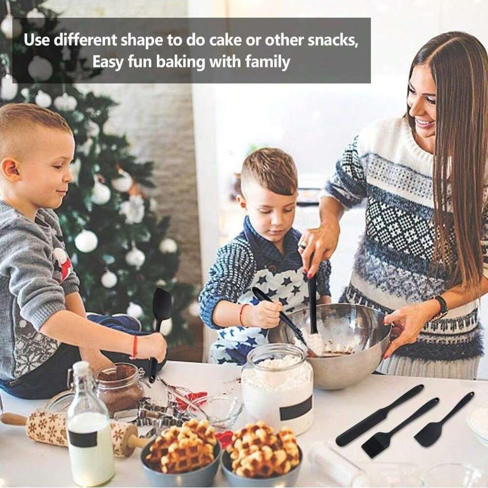 Silicone Cake Spatula Scraper Set Non-Stick Heat-Resistant Turners Spatulas Oil Brush Kitchen Baking Cooking Mixing Kitchenware