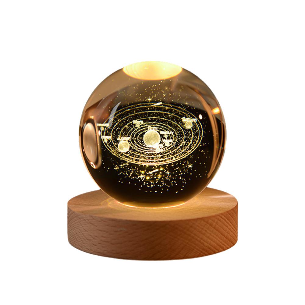 6cm 3D Crystal Ball Decoration 2025 Astronomy Solar Glass Planets Home Astronaut System B C5E9