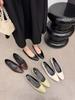 Fashion Fashion Women Loafers 2024 New Arrivals Solid Color Black Brown Green Beige Shallow Slip On Low Heeled Dress Shoes Woman 35-39