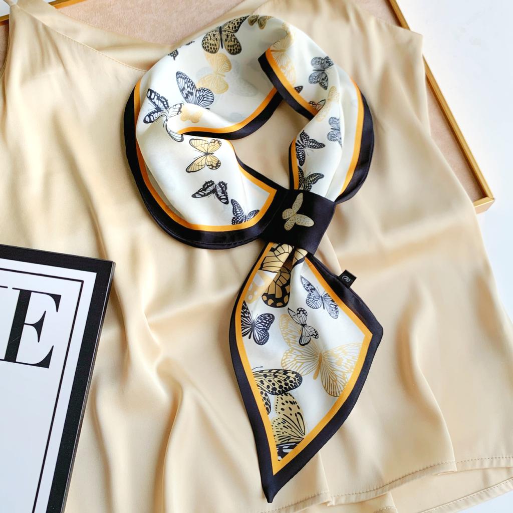 Длинный маленький шелковый шарф, высококачественная сумка для шарфа, универсальная подходящая к рубашке, шарф