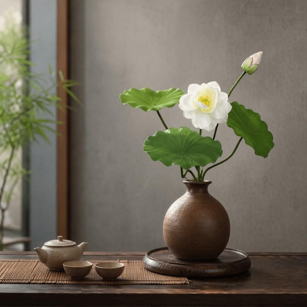Chinese-style Artificial Flower Branch 55cm Fake Flowers Silk Lotus Flower Wedding Decor