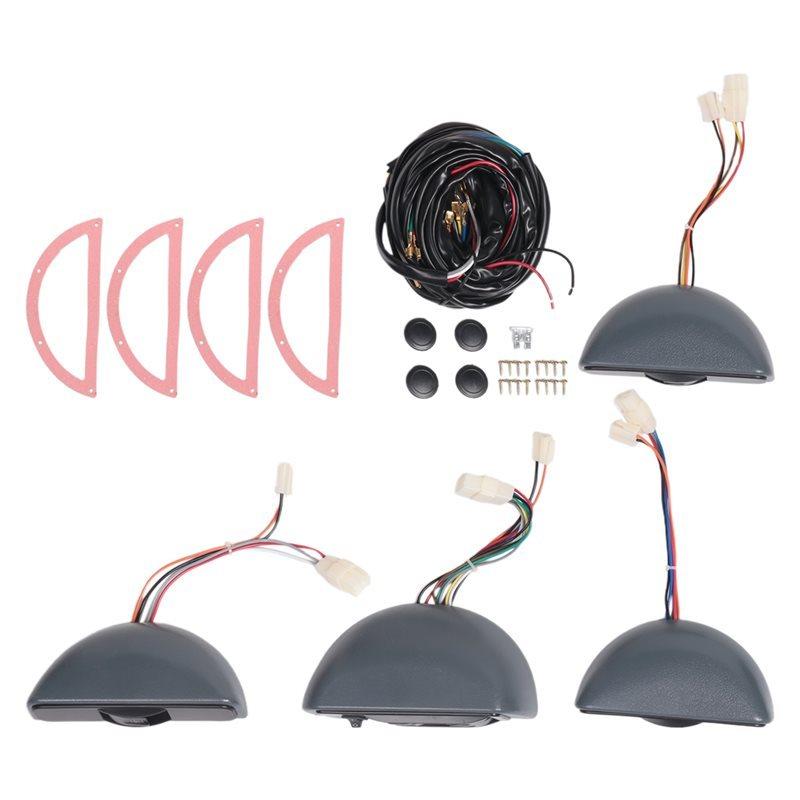SXR-12V Car Universal Crescent Power Window Switch Kit 4-Door Power Window Switch Car Electric Window Lift Switch Kit