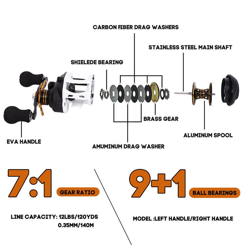 Рыболовные катушки 16 LB из углеродного волокна