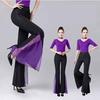 Women Elegant Wide Leg Trousers Elegant Flared Pants Latin Ballroom Belly Dance Pants Practice Pole Dance Performance Costume