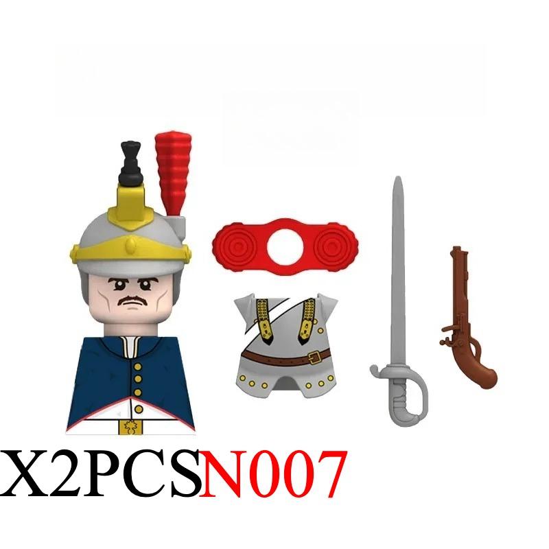 Средневековые солдаты Наполеоновских войн Фигурки Военные MOC Строительные блоки Рыцари Британские Французские Фузилеры Винтовки Оружие Детская игрушка B08