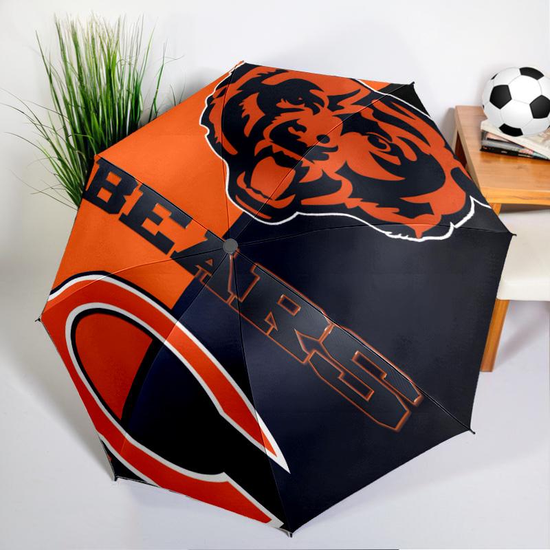 Зонт Chicago Bears - Автоматическое открытие/закрытие, Компактный 8-реберный легкий зонт, Незаменимый для активного отдыха, Аксессуар для пикника, Подарок