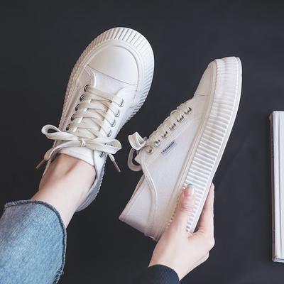 Кеды бисквитного цвета, два варианта носки, на толстой подошве, для ленивых, на одном педальном ходу, студенческие, полушлепанцы, белые туфли, женские, новая обувь для ходьбы