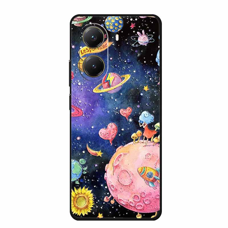 Чехол для Xiaomi POCO X7 Pro X7Pro 3D Рельефный Цветочный Черный Силиконовый Мягкий Задний Чехол-Крышка Для Redmi Turbo 4 Чехол Turbo4 Сумка