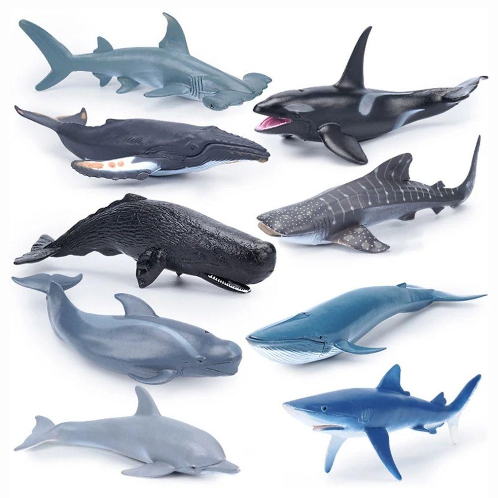 Shark Cachalot Whale Figurines Marine Animals Ocean Action Figures Gift Simulation Sea Life