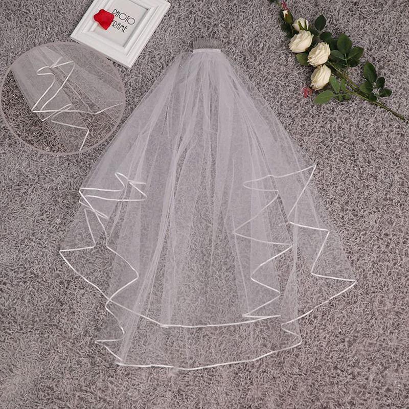 Bridal Veil Wedding Women'S Simple Short Wedding Veils For Brides With Comb For Brides Shower Party Chucky Costume Halloween