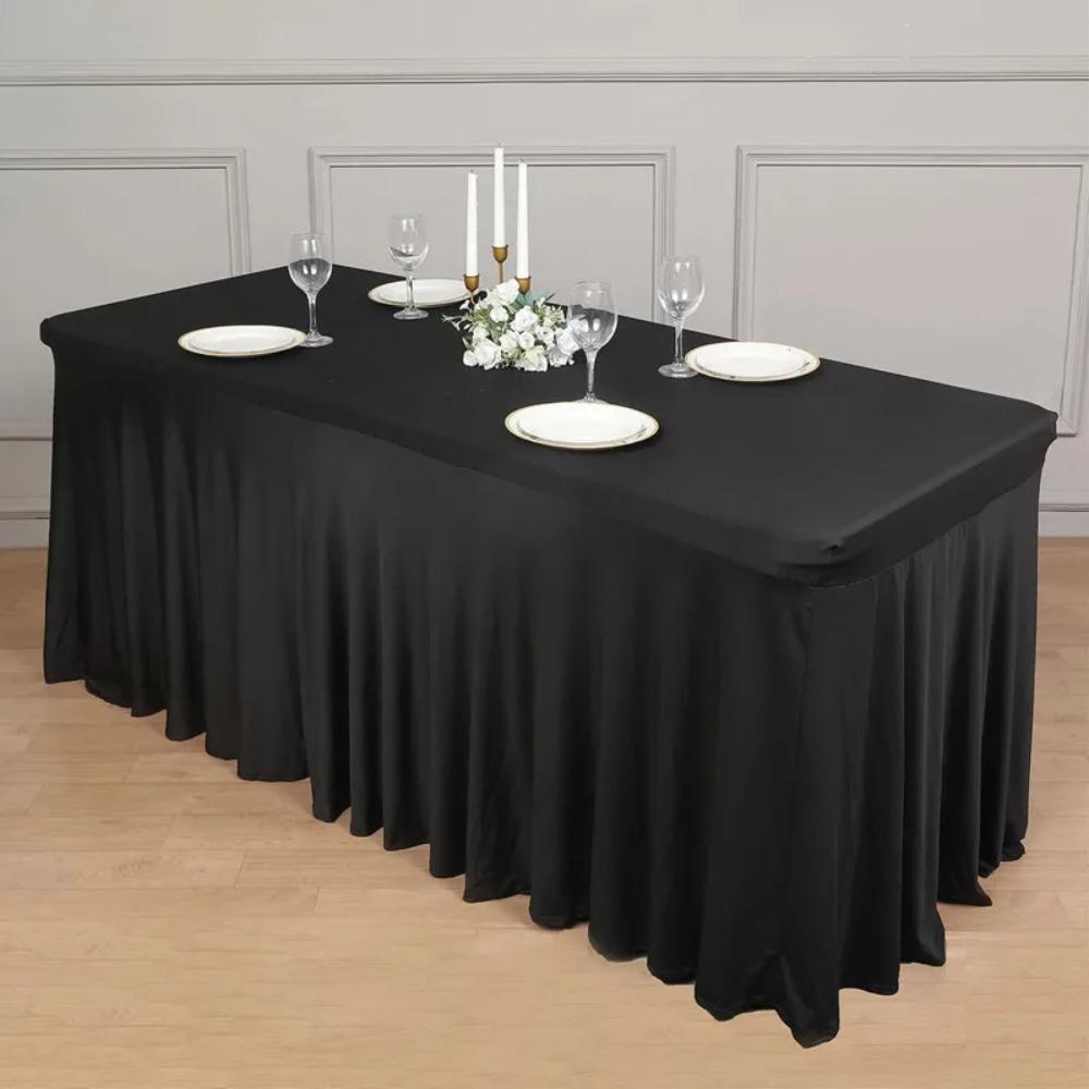 Elastic Table Cover Rectangular Table Skirt Practical Exhibition Table Decor  Wedding