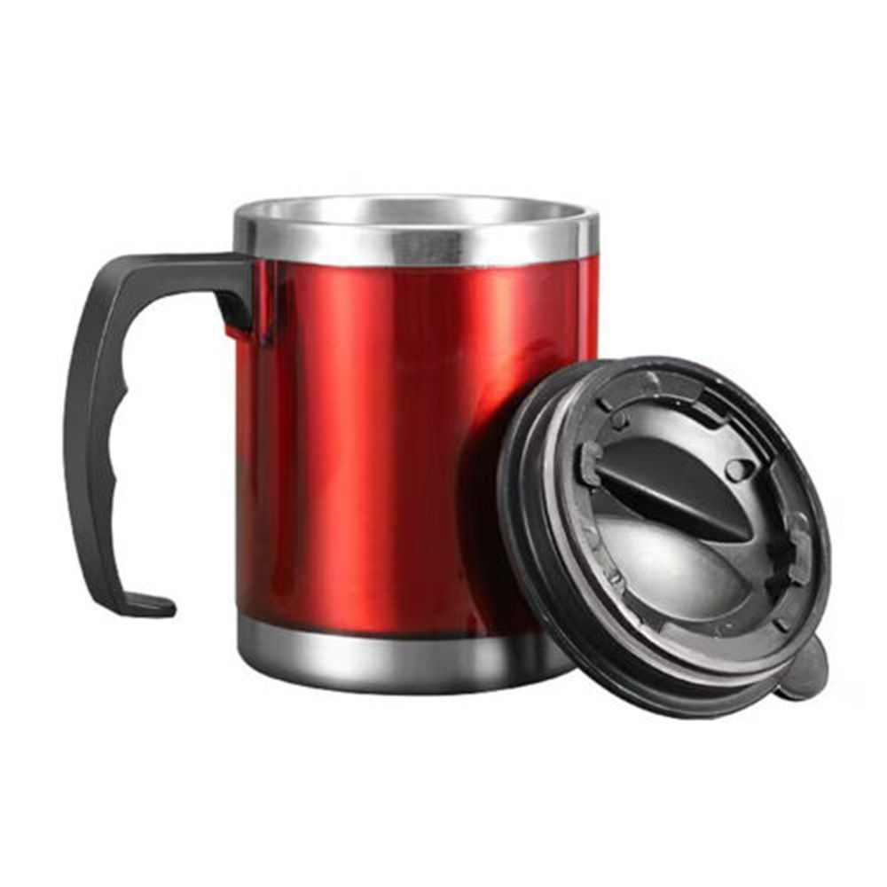 Portable Double-Wall With Lid Vacuum Cup Travel Mug Insulated Bottle Coffee Tea Flask Cup