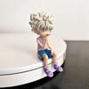 Anime killua zaoldyeck Figure Sitting Smile cat face Action Figure killua Figurine PVC Model Desktop Ornaments toys Gifts 11cm