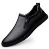 Genuine Leather Men Shoes Luxury Brand Italian Casual Slip On Men Italian Black Males Driving Shoes