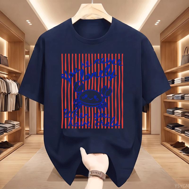 Funny Crab Graphic T Shirts For Unisex Unisex Short Sleeve TShirt Streetwear Loose Soft Printed Pullover Tshirts Clothing Tops