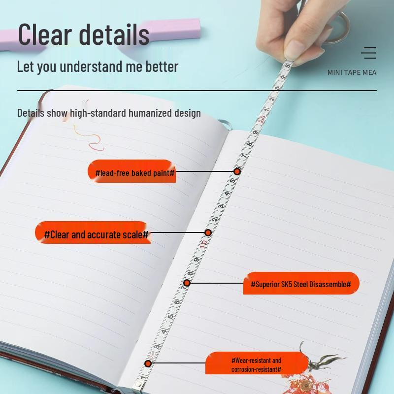 2м Мини Портативная Карманная Рулетка - Высокая Точность, Мягкая Стальная Линейка для Бытового Использования
