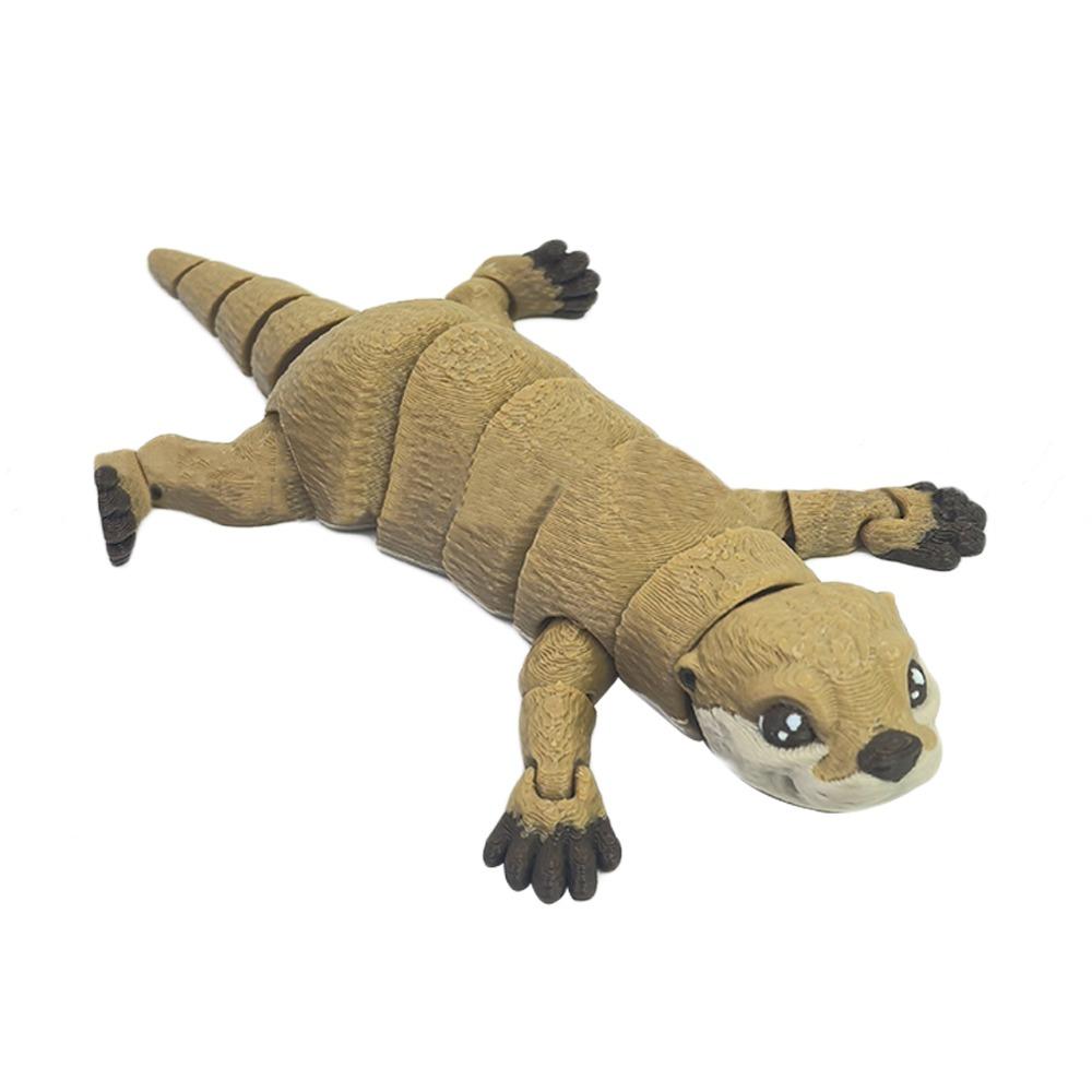 Solid Color Otter Model Toy 3D Printed Mini Otter Doll Cute Otter Action Figurine  Desktop
