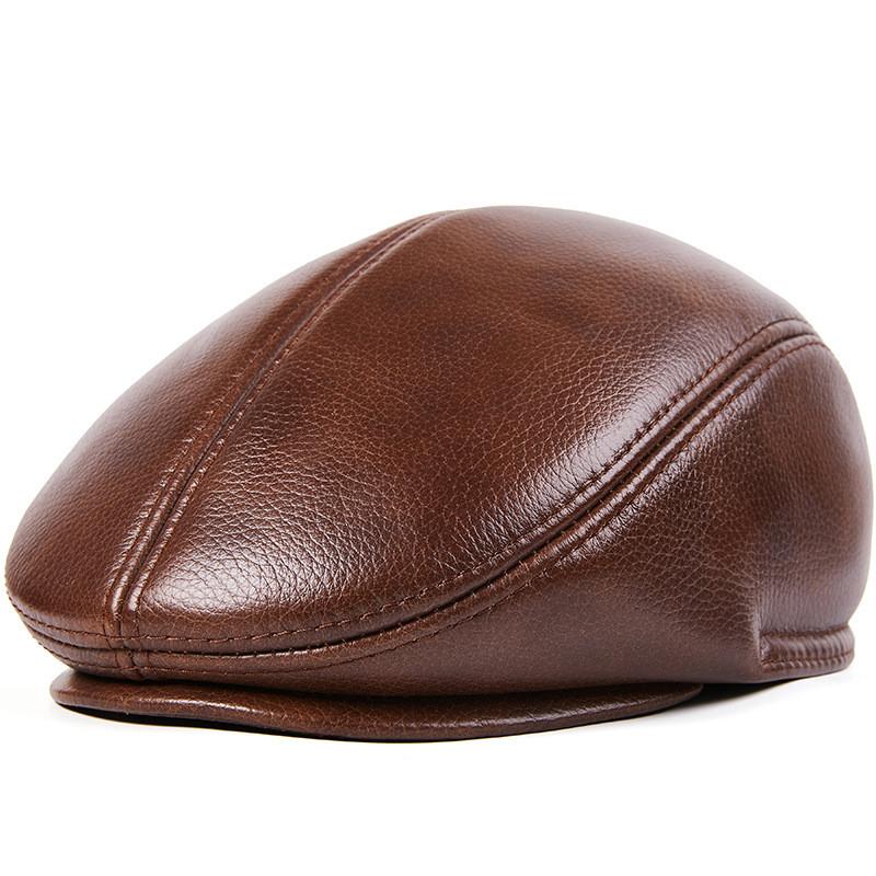 EFei первый слой из воловьей кожи, бейсболка, брендовая мужская берет для газетчика, зимние теплые шапки, шапки из воловьей кожи