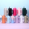 Vacuum Insulated Stainless Steel Tumbler 50oz Large Capacity Travel Mug With Handle Straw