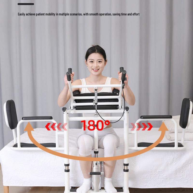 Hydraulic Elderly Transfer Chair - Assisted Lifting & Standing Device for Semi-Disabled Caregiver Support.