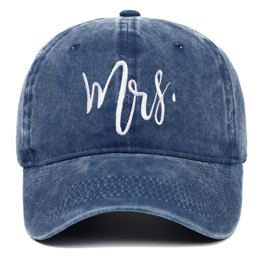 Adjustable Mr Mrs Embroidery Caps Washed Cotton Outdoor Sunscreen Hats Couple Baseball Hats
