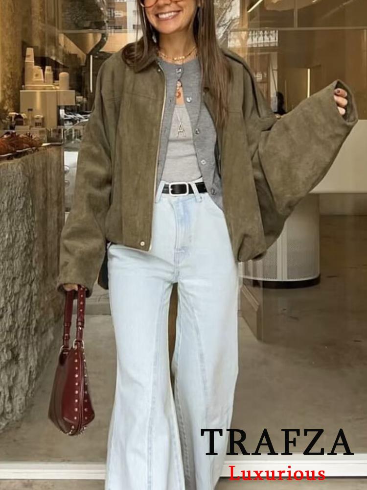 Повседневные мягкие куртки-бомберы женские с длинным рукавом-фонариком, оверсайз, весенне-летние пальто, мода 2025, уличная одежда, верхняя одежда на молнии