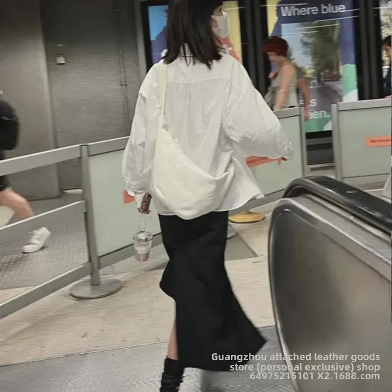 Женская сумка через плечо из овчины Croissant - модный стиль 2024 Niche Dumpling