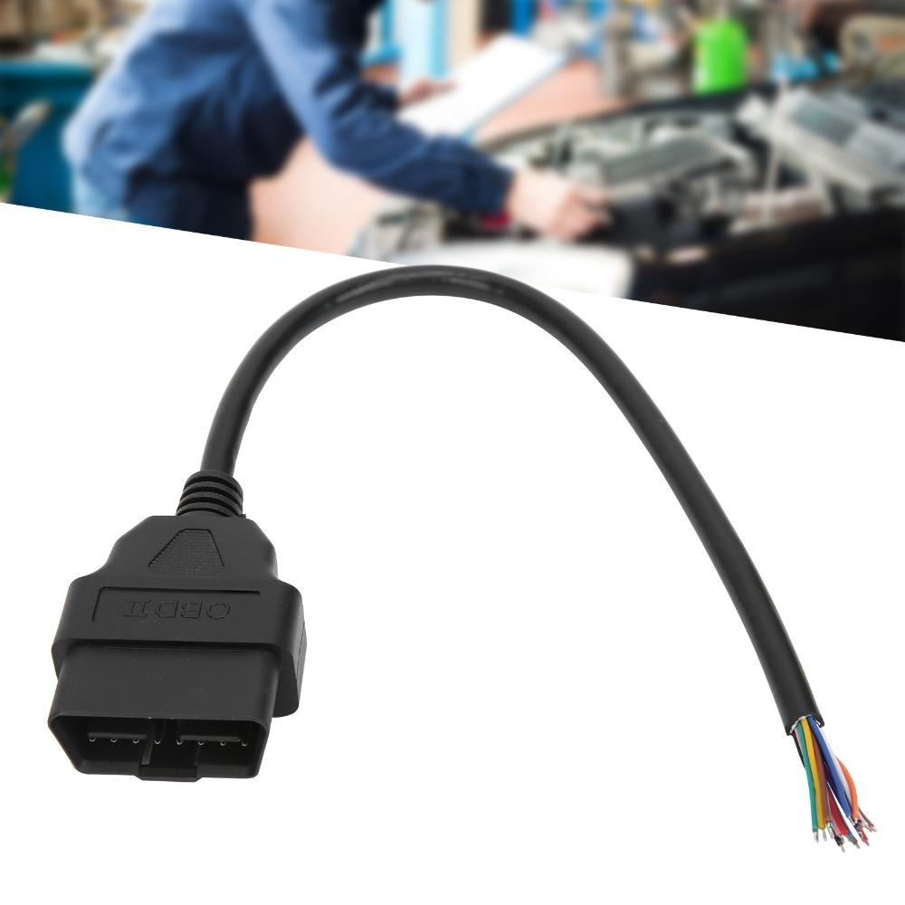 30cm / 11.8Inch Diagnostic Tool Cable 16 Pin Male OBD2 Pigtail Diagnostic Wire Modification