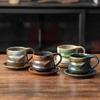 Japanese Nordic Travel Cup and Saucer Vintage Ceramic Coffee Cup and Saucer Camping Aesthetic Koffie Afternoon Tea Set Milk Cup