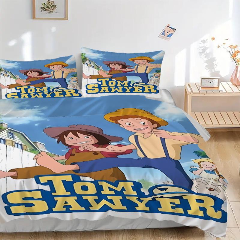 Tom Sawyer Adventures Print 3Pcs Bedding Set,Duvet Cover with 2 Bedro,Pillowcase Home Birthday Gift