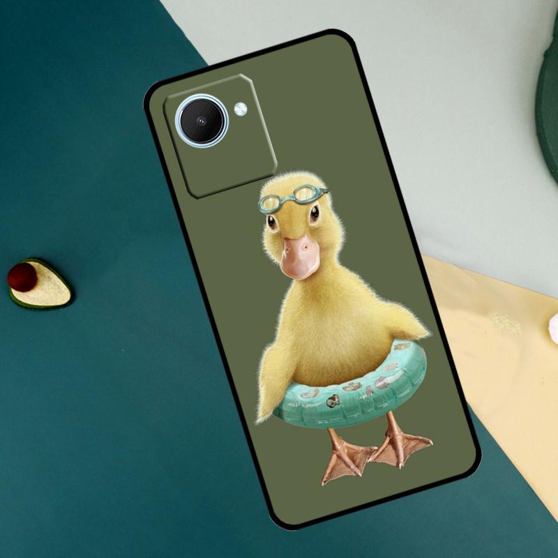 Cute Cartoon Duck For Realme C55 C71 C75 C67 C63 C51 C61 C53 C35 C65 11 12 13 14 15 Pro Plus GT6 GT7 Pro Case
