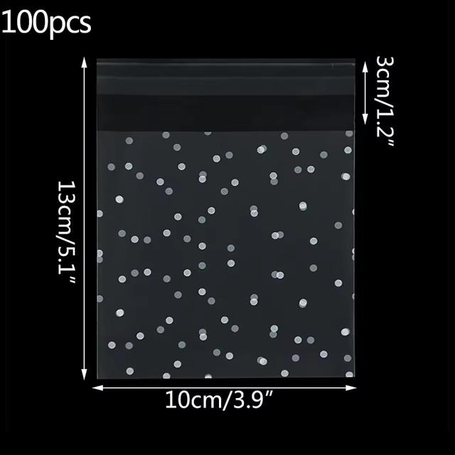 100 шт. Пластиковые прозрачные целлофановые пакеты в горошек для конфет, печенья, подарочные пакеты, самоклеящиеся пакеты для конфет на свадьбу, день рождения, вечеринку