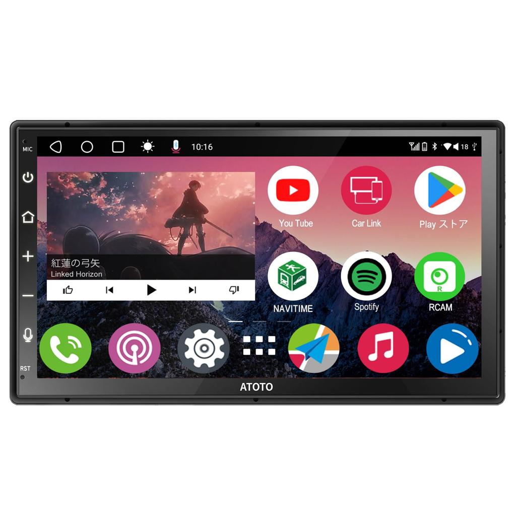 ATOTO A6 PF Android Audio Integrated 2DIN Car Stereo 7 Inch QLED Touch Wireless CarPlay Wireless Android Mirror Tethering Dual GPS HD 2G A6G2B7PF
