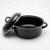 ENAMELLED POT 4.5L STEEL BLACK 28cm FOR GAS AND ELECTRIC COOKERS