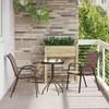 Garden Bistro Set 3 pcs Brown Steel