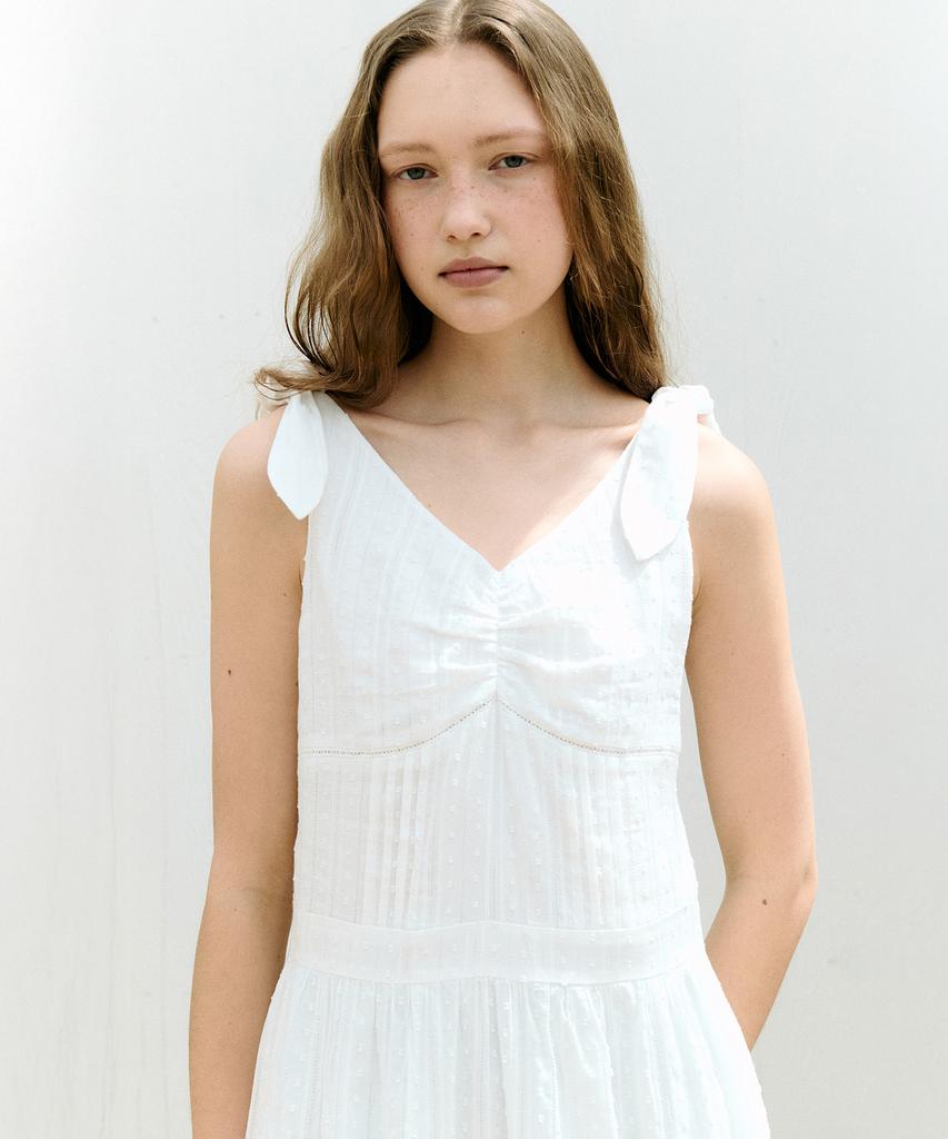 Лора Лора Галстук Лента Без Рукавов Комбинезон Айвори